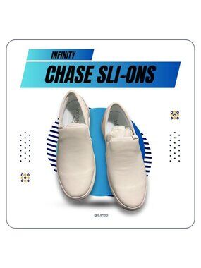 Infinity Chase Slip-On Shoes Size 8 White Casual Comfort Sneakers New With Box